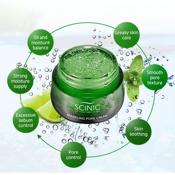 SCINIC Sparkling Pore Cream 5.07 fl oz150ml  Moisture gel cream refreshes skin and fills skin with abundant moisture  Pore Care Excessive Sebum Control Oil and Moisture Balance  Korean Skincare