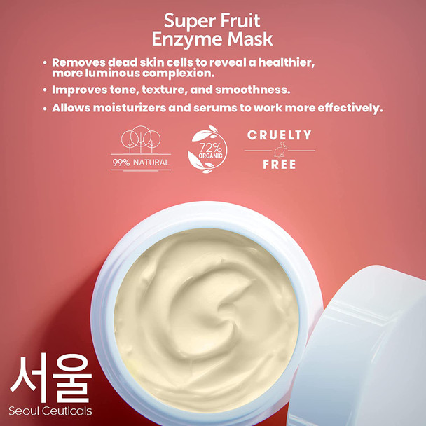 Korean Skin Care Fruit Enzyme Mask  Korean Face Mask K Beauty Face Masks Skincare Contains Skin Brightening Papaya  Pineapple  Pomegranate Extremely Effective Natural Korean Beauty Face Mask 2oz