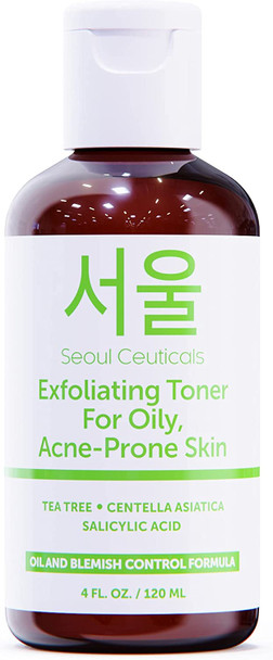Korean Skin Care Exfoliating Korean Toner for Oily Acne Prone Skin  Korean Beauty Skincare Tea Tree Toner for Face  Facial Toner Contains Centella Asiatica  Salicylic Acid K Beauty Skin Care 4oz