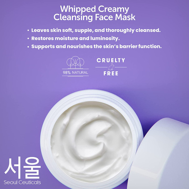 Korean Skin Care Cleansing Face Mask Cream  Korean Face Mask Skincare K Beauty Face Masks Contains Lavender  Lemon Peel  Rosehip  Extremely Effective Hydrating Spa Mask For That Dewy Glow 2oz