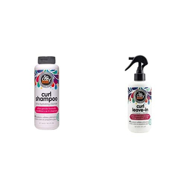 SoCozy Curl Shampoo  Curl Conditioning LeaveIn Detangler Spray Bundle for Kids