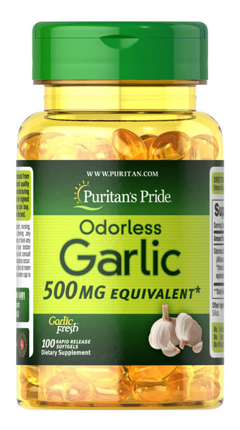 Puritan's Pride Odorless Garlic 500 mg-100 Rapid Release Softgels