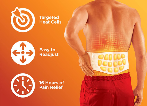 ThermaCare Portable Heating Pad Lower Back and Hip Pain Relief Patches L/XL Heat Wraps 5 Count