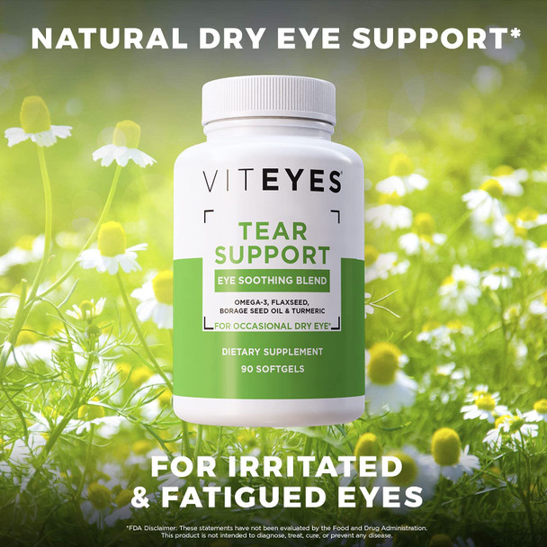 Viteyes Tear Support Eye Soothing Blend Dietary Supplement for Occasional Dry Eye 90 Softgels