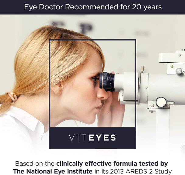 Viteyes AREDS 2 Eye Vitamins Now with Natural Vitamin E Smaller Capsules Lower Zinc Allergen Free Lutein Zeaxanthin Manufactured in The USA Eye Doctor Trusted Classic Macular Support 180 Ct