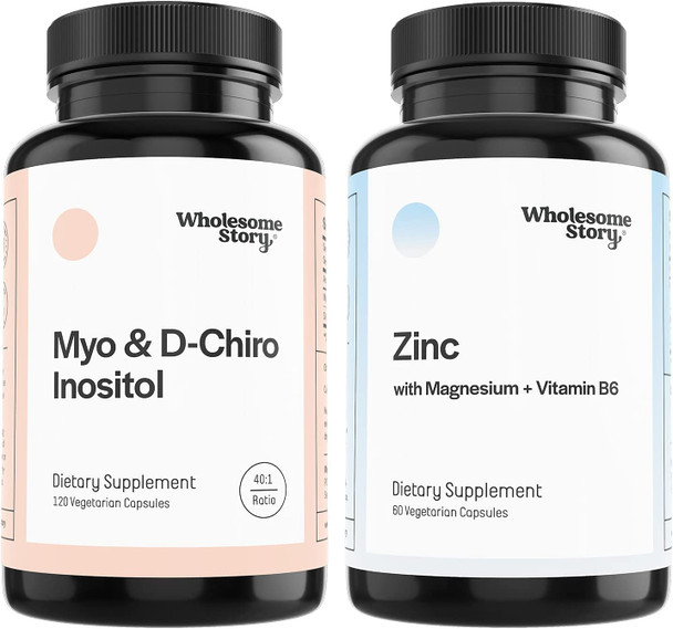 3in1 Zinc Picolinate Magnesium Glycinate Supplements with Vitamin B6 30 Day  MyoInositol  DChiro Inositol Blend 30 Day Supply