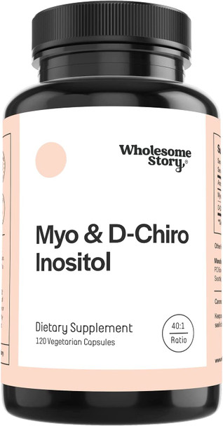 MyoInositol  DChiro Inositol Blend  30Day Supply  Most Beneficial 401 Ratio  Hormonal Balance  Healthy Ovarian Function Support for Women  Vitamin B8  120 Capsules