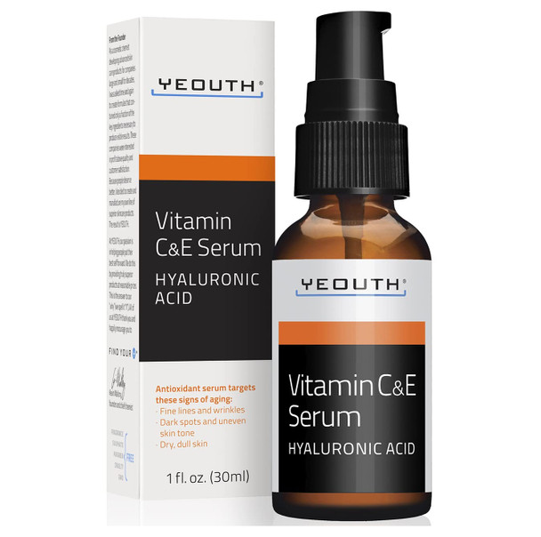 Vitamin C Serum for Face with Hyaluronic Acid Anti Aging Serum for Wrinkles  Dark Spot Facial Serum for Men  Face Serum for Women Anti Aging Skin Care Products by YEOUTH