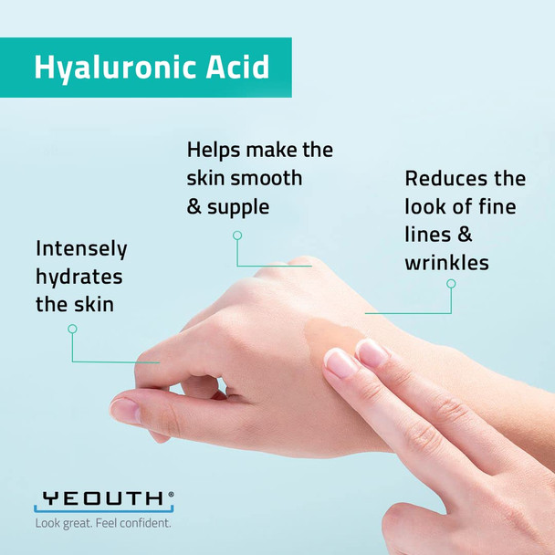 100 Pure Hyaluronic Acid Serum for Face Hydrating Serum for Wrinkles Dark Spots  Dull Skin Anti Aging Serum  Facial Skin Care Products Face Serum for Women  Men Face Care by YEOUTH
