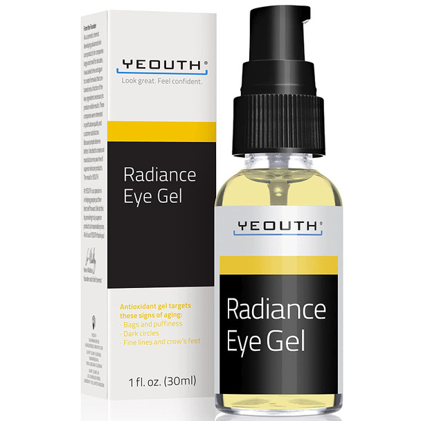 Radiance Eye Gel with Hyaluronic Acid Under Eye Cream Gel for Dark Circles Puffiness Eye Bags  Wrinkles Hydrating Eyes Skin Care Anti Aging Eye Care for Women  Men by YEOUTH