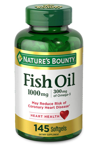 Nature'S Bounty Fish Oil, 1000Mg, 300Mg Of Omega-3, 145 Rapid Release Softgels