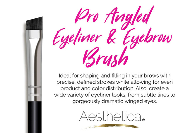 Aesthetica Pro Series 3-Piece Eyeliner, Brow & Spoolie Brush Set - Vegan and Cruelty Free