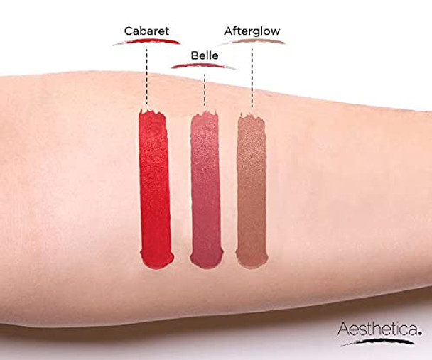 Aesthetica Long Lasting Matte Liquid Lipstick - Easy application & Removal , Mask Resistant , Full Coverage Lip Stick Formula for a Velvety Matte Flawless Finish That Lasts for Hours - Afterglow (Nude)