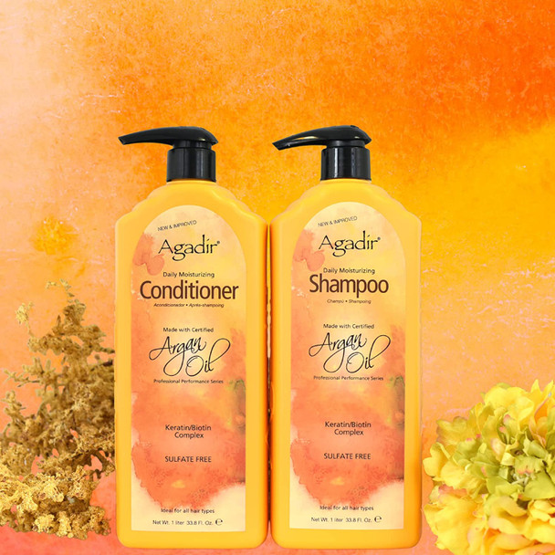 AGADIR Argan Oil Daily Moisturizing Shampoo, 33.8 Fl Oz
