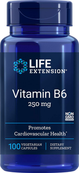 Life Extension Vitamin B6 250 mg, 100 Vegetarian Capsules