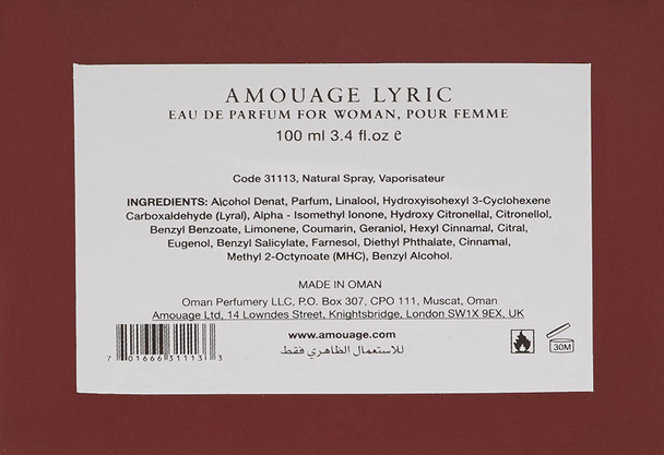 AMOUAGE Lyric Women's Eau de Parfum Spray