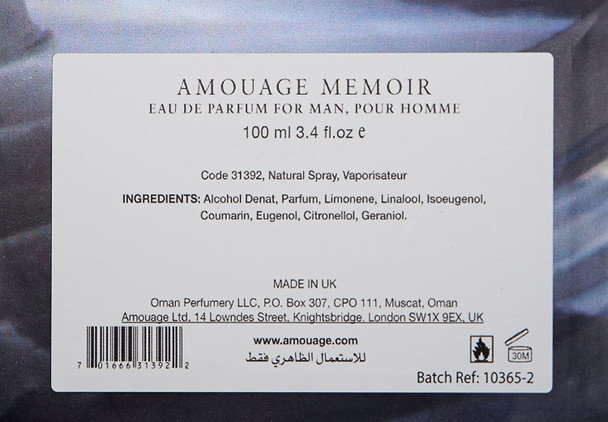 AMOUAGE Memoir Man's Eau de Parfum Spray, 3.4 Fl Oz
