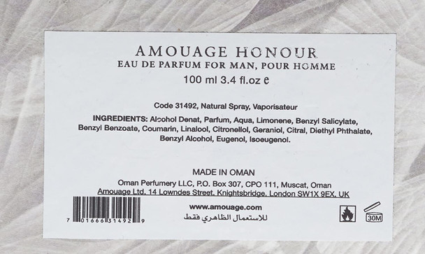 AMOUAGE Honour Men's Eau de Parfum Spray, 3.4 Fl Oz