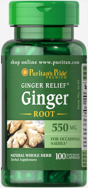 Puritan's Pride Ginger Root 550 mg-100 Capsules