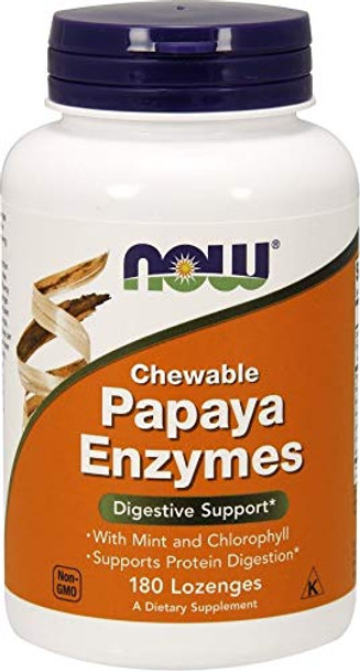 NOW FOODS Papaya Enzyme Chewable, 180 Count