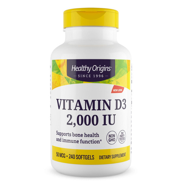 Healthy Origins Vitamin D3, 2000 IU, 240 Count