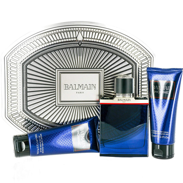 Pierre Balmain Men's Spray 3.4 Oz, After Shave Balm 3.3 Oz, All-Over Shower Gel 3.3 Oz