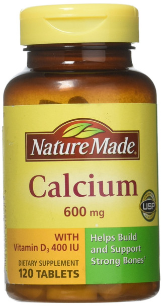 Nature Made Calcium 600 mg with Vitamin D Tabs, 120 ct