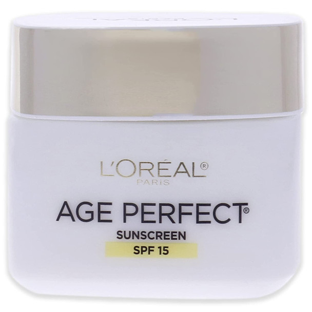 L'Oreal Paris Skincare Age Perfect Anti-Aging Day Cream Face Moisturizer With Soy Seed Proteins and SPF 15 Sunscreen for Sagging Skin and Age Spots, Evens Tone and Hydrates Deeply, 2.5 Oz