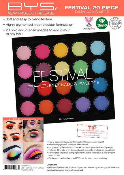 BYS Festival Eyeshadow Palette 20 shades