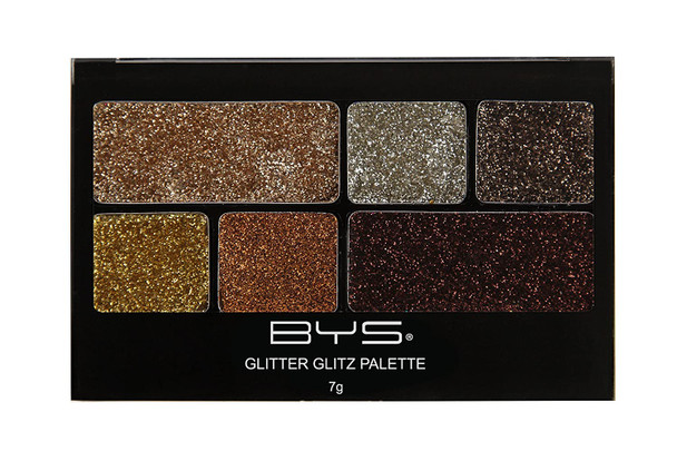 BYS Glitter Glitz Gel for Eyes and Face 6 Shade Makeup Palette - Lustre Metals