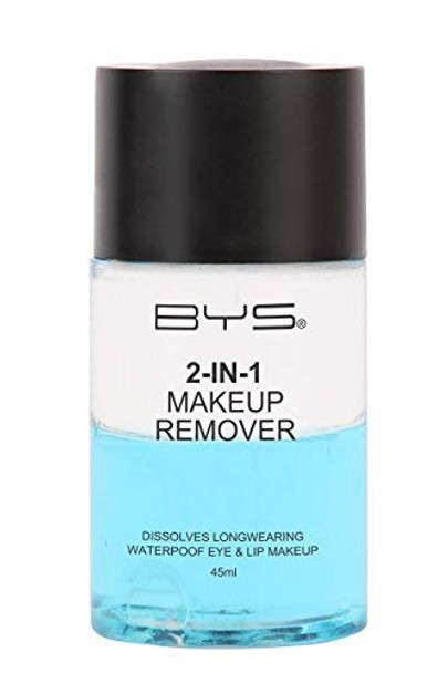 BYS 2-In-1 Makeup Remover - Instantly Dissolve Longwearing and Waterproof Eye and Lip Makeup, Paraben Free, 45Ml dual action formula consists of both water and oil working together to remove makeup