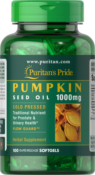 Puritan's Pride Pumpkin Seed Oil 1000 mg-100 Softgels
