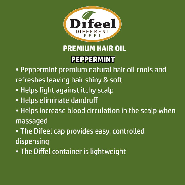 Difeel Premium Natural Hair Oil - Peppermint Oil 7.1 ounce