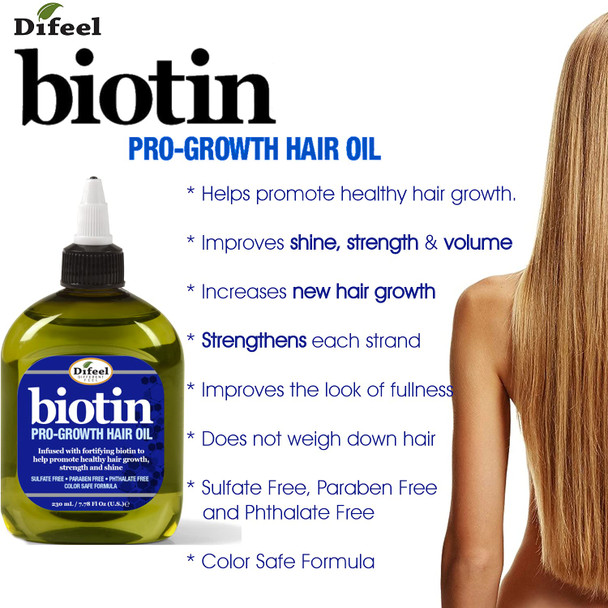 Difeel Premium Biotin Hair Oil 7.1 oz. (Pack of 2)