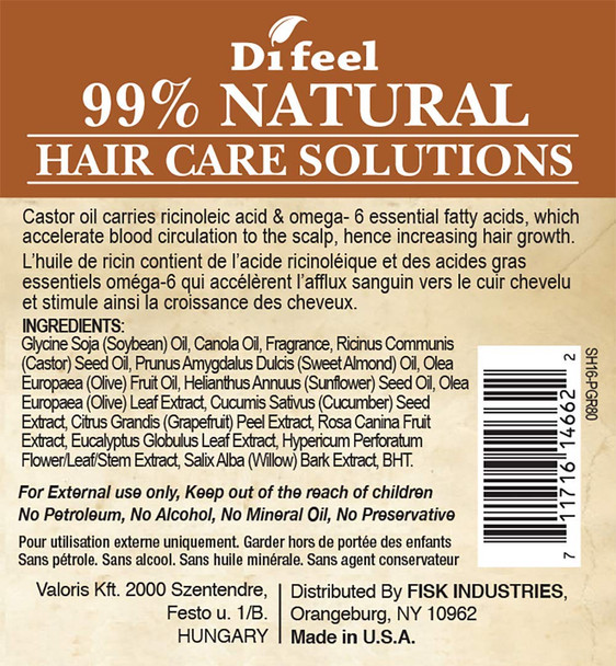 Difeel 99% Natural Moisturizing Hair Care Solutions - Pro-Growth 7.8 ounce