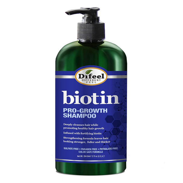 Difeel Biotin 2-PC Cleanse and Treat Hair Growth Collection - Includes 12oz Shampoo & 2.5oz Biotin Root Stimulator Treatment