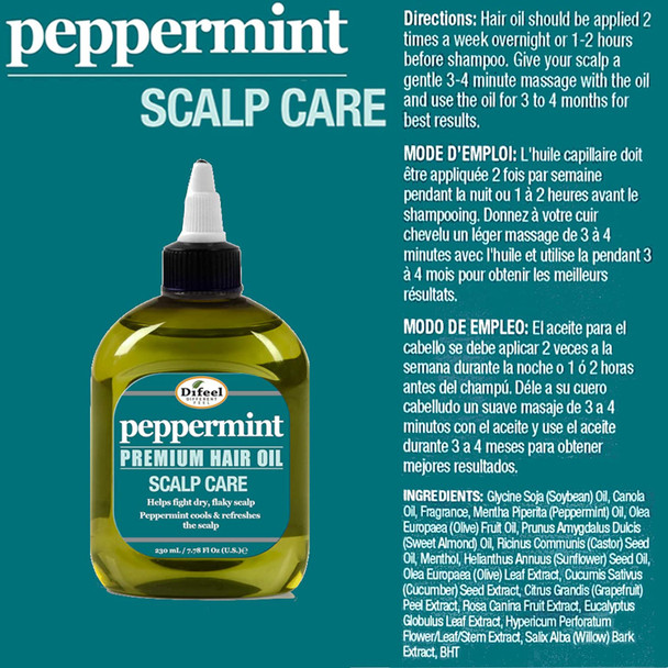 Difeel Peppermint Scalp Care Hair Oil 7.1 Ounces