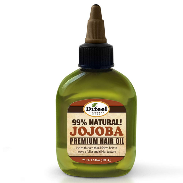 Difeel Premium Natural Hair Oil - Jojoba Oil 2.5 ounce (2-Pack)
