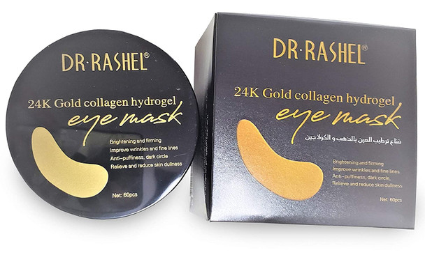 Dr Rashel 24k Gold Collagen Hydrogel Eye Mask | Improve Wrinkles , Anti Puffiness , And Dark Circle | 60 Pcs of Gold Eye Mask