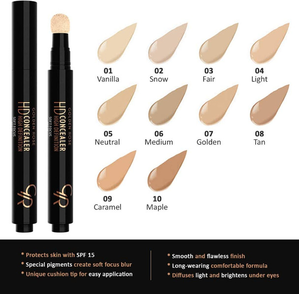 (04 Light) - Golden Rose HD High Definition Concealer with SPF 15 (04 Light)