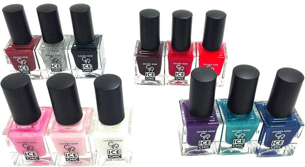 Golden Rose Ice Chic Nail Colours 12 Pieces Set Box Pack