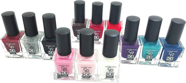 Golden Rose Ice Chic Nail Colours 12 Pieces Set Box Pack