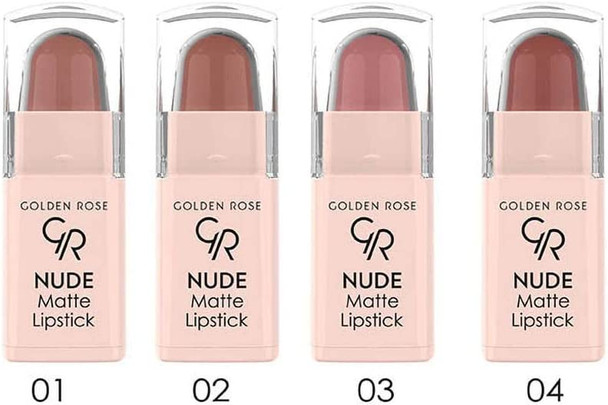 Golden Rose Nude Matte Lipstick Mix Set 4 Pieces Collection