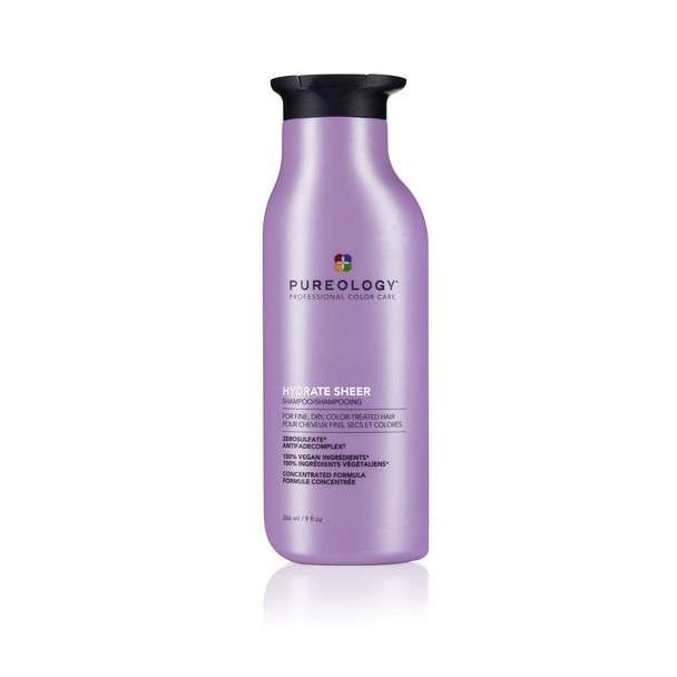 Pureology Hydrate Sheer Nourishing Shampoo | For Fine, Dry Color Treated Hair | Sulfate-Free | Silicone-Free| Vegan