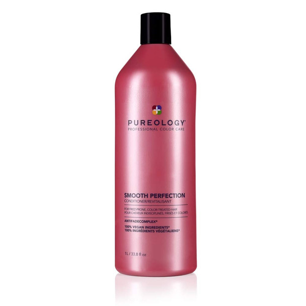 Pureology Smooth Perfection Conditioner | For Frizzy, Color-Treated Hair | Detangles & Controls Frizz | Sulfate-Free | Vegan | Updated Packaging | 33.8 Fl. Oz. |
