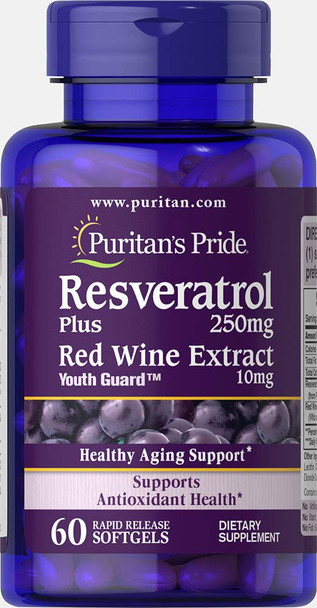 Puritans Pride Resveratrol 250 mg, 60 Count