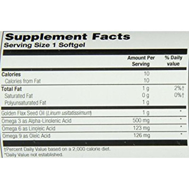 Golden Flax Seed Oil 90 Softgels By Nature'S Life