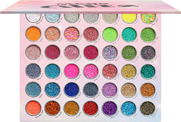 KARA BEAUTY MEGA Glitz 42-Shades Pressed Glitter Palette - Vegan