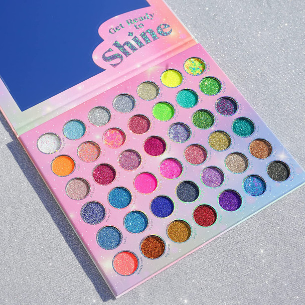 KARA BEAUTY MEGA Glitz 42-Shades Pressed Glitter Palette - Vegan