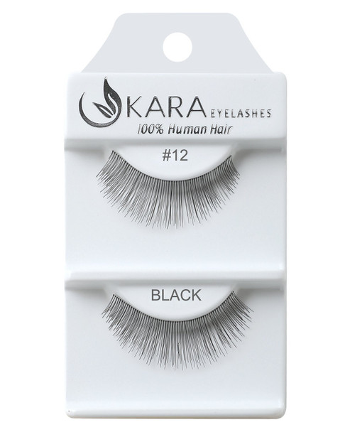 Kara Beauty Human Hair Eyelashes - 12 (Pack of 6)